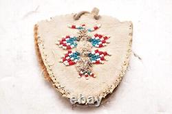 Antique Native American Cheyenne Indian Beaded Bag Pouch Panels