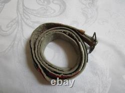Antique Native American Hand Beaded Handmade Leather Belt 42.5'' Long GC