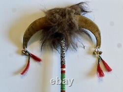 Antique Native American Indian Beaded Animal Horn Dance Wand 1870s-1900 Lot 2