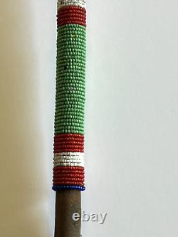 Antique Native American Indian Beaded Animal Horn Dance Wand 1870s-1900 Lot 2