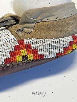 Antique Native American Indian Beaded Infant Moccasins Lot C