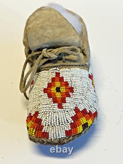 Antique Native American Indian Beaded Infant Moccasins Lot C