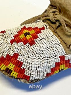 Antique Native American Indian Beaded Infant Moccasins Lot C