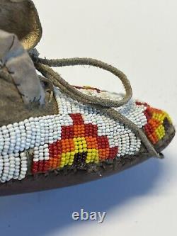 Antique Native American Indian Beaded Infant Moccasins Lot C