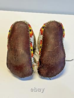 Antique Native American Indian Beaded Infant Moccasins Lot C