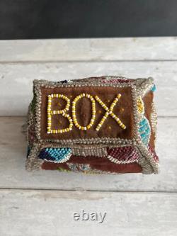 Antique Native American Indian Beaded Iroquois Mohawk Whimsy Beadwork Box