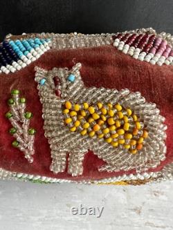 Antique Native American Indian Beaded Iroquois Mohawk Whimsy Beadwork Box
