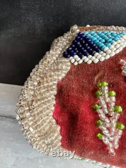 Antique Native American Indian Beaded Iroquois Mohawk Whimsy Beadwork Box