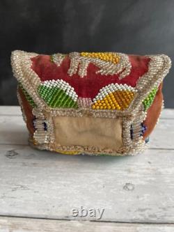 Antique Native American Indian Beaded Iroquois Mohawk Whimsy Beadwork Box