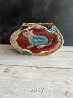 Antique Native American Indian Beaded Iroquois Mohawk Whimsy Beadwork Box