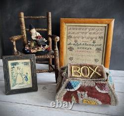 Antique Native American Indian Beaded Iroquois Mohawk Whimsy Beadwork Box