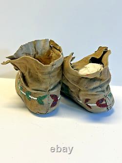 Antique Native American Indian Beaded Moccasins 1890's to 1920s Lot D