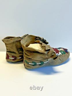 Antique Native American Indian Beaded Moccasins 1890's to 1920s Lot D