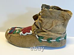 Antique Native American Indian Beaded Moccasins 1890's to 1920s Lot D