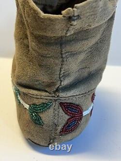 Antique Native American Indian Beaded Moccasins 1890's to 1920s Lot D