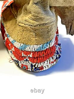 Antique Native American Indian Beaded Moccassins 1880's to 1910