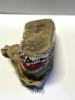 Antique Native American Indian Beaded Moccassins 1880's to 1910