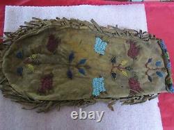 Antique Native American Indian Beaded Tobacco Pipe Medicine Bag c. 1880's