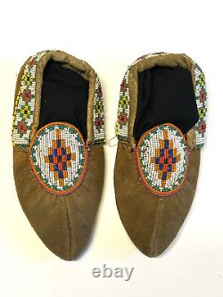 Antique Native American Indian Beaded Woman Moccasins 1880's to 1910s Lot A1