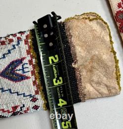 Antique Native American Indian Plains Bead Beaded Hide Pouch Bag Nebraska 1909
