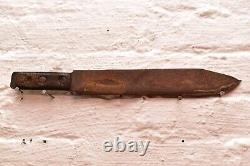 Antique Native American Indian Trade Dagger Bowie Knife, Beaded Sheath 15