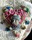 Antique Native American Iroquois Beaded Heart Pin Cushion Whimsy