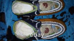 Antique Native American Iroquois Beaded Moccasins Superb Condition