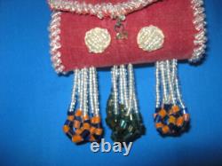 Antique Native American Iroquois Heavily Beaded Bag Whimsy Sewing Purse