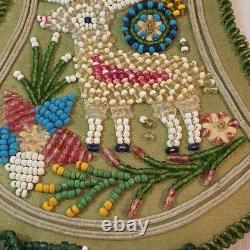 Antique Native American Iroquois or Mohawk beaded silk and velvet whimsy bag
