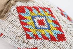Antique Native American Lakota SIOUX Old Plains FULLY Beaded Moccasins 9.75
