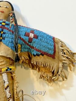 Antique Native American Lakota (Sioux) Indian Beaded Doll 18 Inches Late 1800s Antique Native American Lakota (Sioux) Indian Beaded Doll 18 Inches Late 1800s