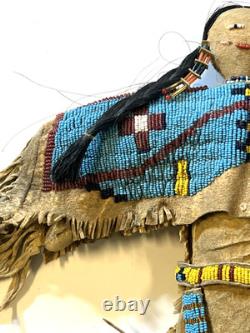 Antique Native American Lakota (Sioux) Indian Beaded Doll 18 Inches Late 1800s