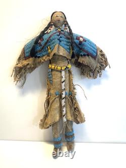 Antique Native American Lakota (Sioux) Indian Beaded Doll 18 Inches Late 1800s