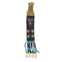 Antique Native American Leather Handcrafted Beaded Clothing Tassel New Mexico