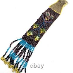 Antique Native American Leather Handcrafted Beaded Clothing Tassel New Mexico