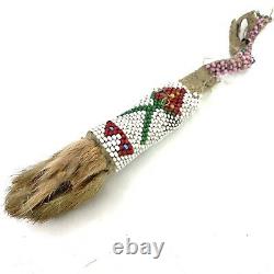 Antique Native American Leather Handcrafted Beaded Rabbits Foot New Mexico