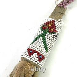 Antique Native American Leather Handcrafted Beaded Rabbits Foot New Mexico