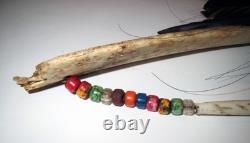 Antique Native American PLAINS INDIAN BUFFALO RIB DANCE BOW Beaded TRADE BEAD