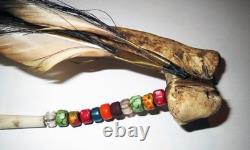 Antique Native American PLAINS INDIAN BUFFALO RIB DANCE BOW Beaded TRADE BEAD