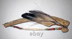 Antique Native American PLAINS INDIAN BUFFALO RIB DANCE BOW Beaded TRADE BEAD