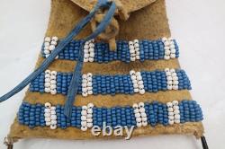 Antique Native American Plains Indian Beaded Lakota Sioux Tobacco Bag 7.5