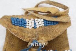 Antique Native American Plains Indian Beaded Lakota Sioux Tobacco Bag 7.5
