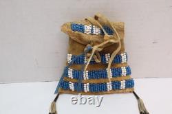 Antique Native American Plains Indian Beaded Lakota Sioux Tobacco Bag 7.5