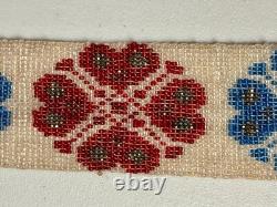 Antique Native American Plains Indian Ceremonial Beaded Sash Band Necklace #1