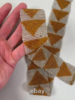 Antique Native American Plains Indian Ceremonial Beaded Sash Band Necklace #2