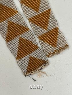 Antique Native American Plains Indian Ceremonial Beaded Sash Band Necklace #2