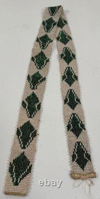 Antique Native American Plains Indian Ceremonial Beaded Sash Band Necklace #3