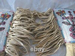 Antique Native American Plateau Plains Fully Beaded Hide Gauntlet Gloves 1900's