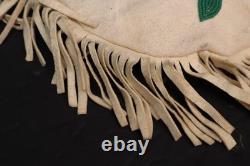 Antique Native American Santee Sioux Beaded Leather Floral Bag Pouch 10