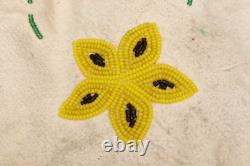 Antique Native American Santee Sioux Beaded Leather Floral Bag Pouch 10